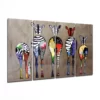 Zebra's 4-Delig Glasschilderij
