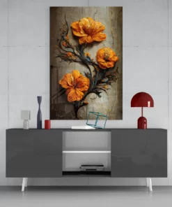 Tijdloze bloemen Glasschilderij