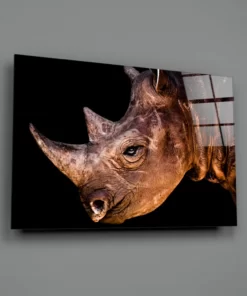 Alternative view of Neushoorn Glasschilderij