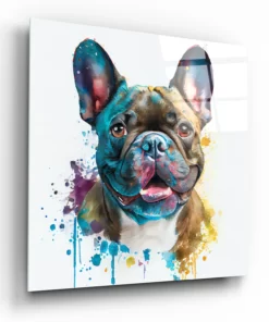 Schattige hond Glasschilderij