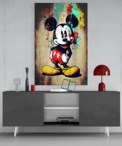 Mickey de reus Glasschilderij