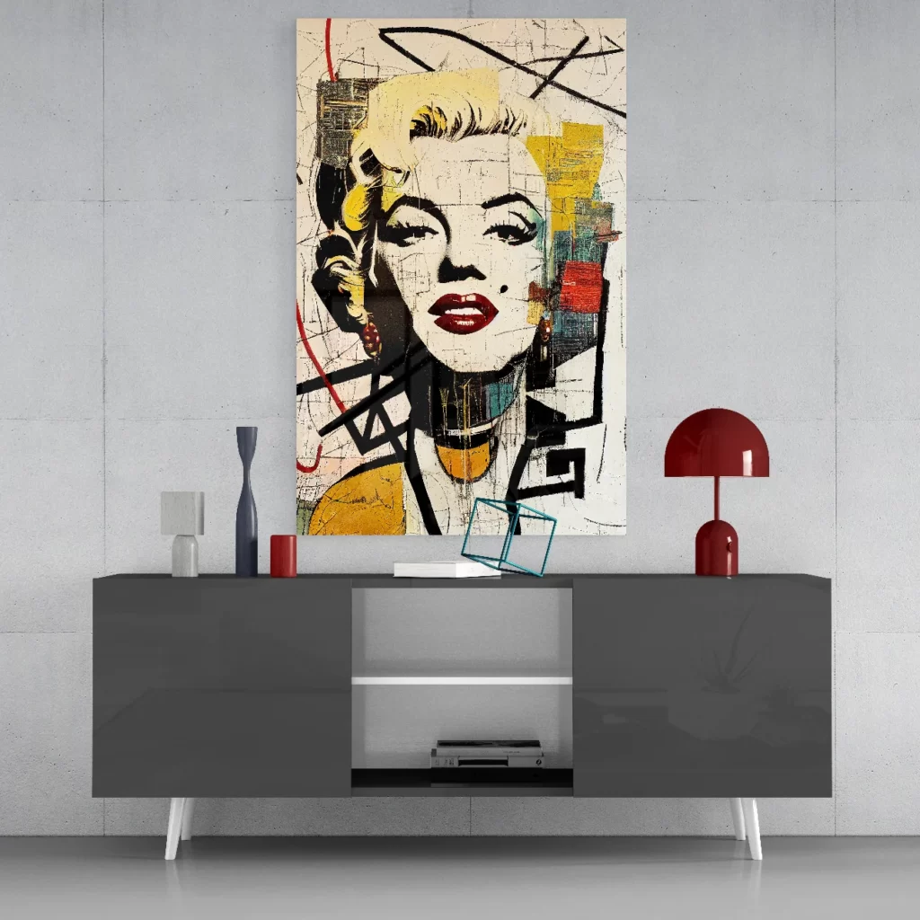 Marilyn Monroe Glasschilderij
