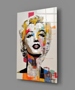Alternative view of  Marilyn Monroe Glasschilderij