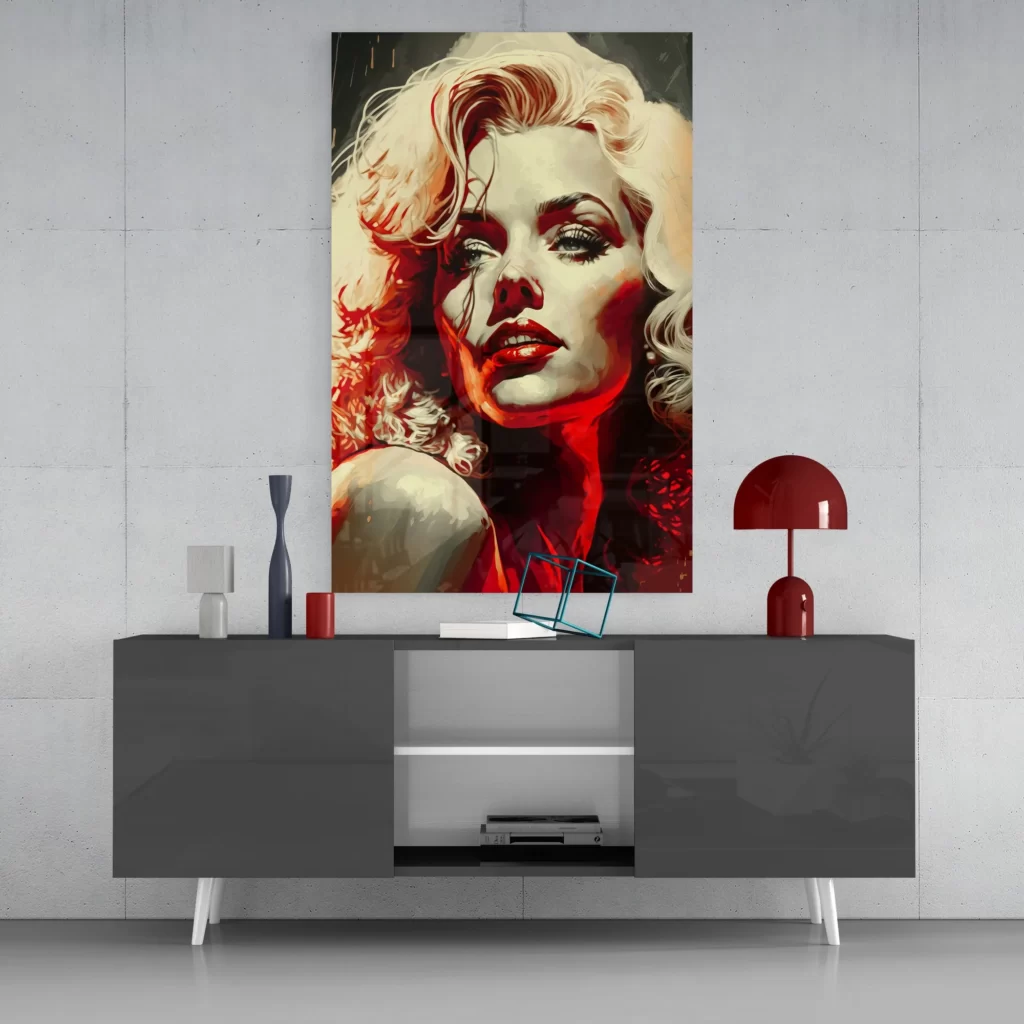 Marilyn Monroe Glasschilderij
