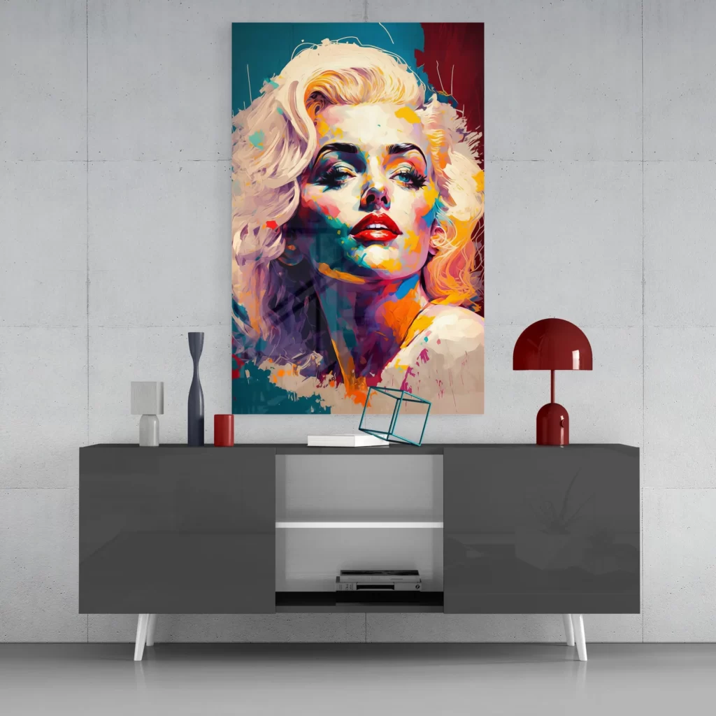 Marilyn Monroe Glasschilderij