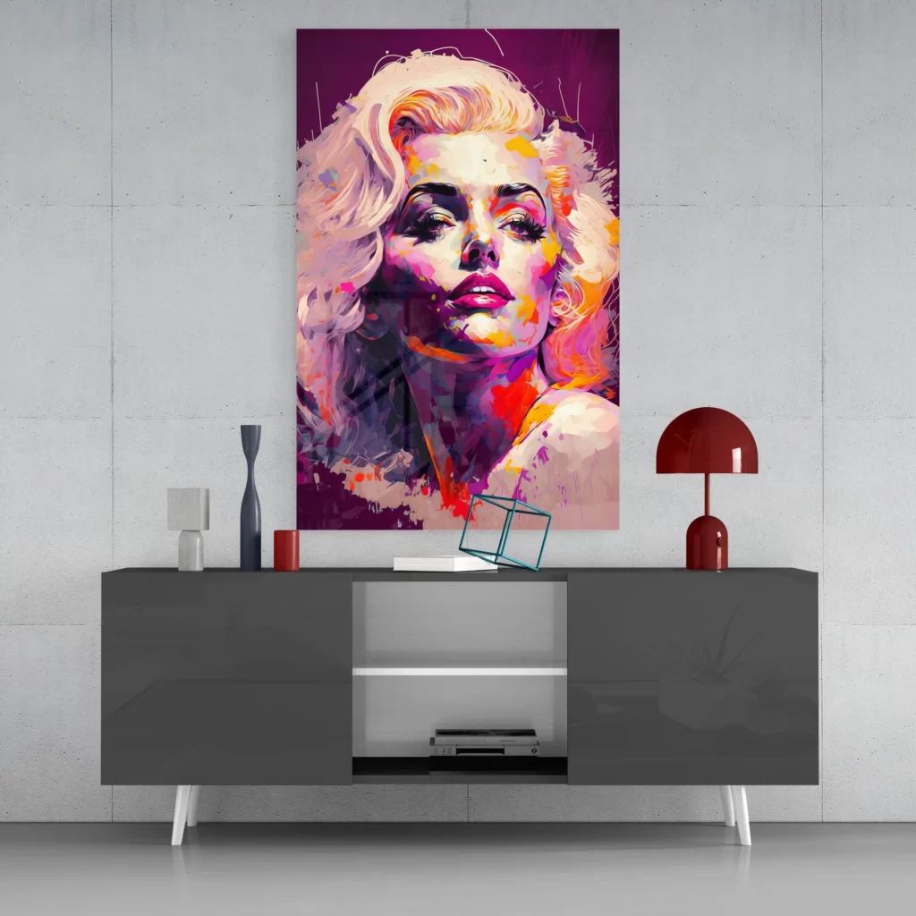 Marilyn Monroe Glasschilderij