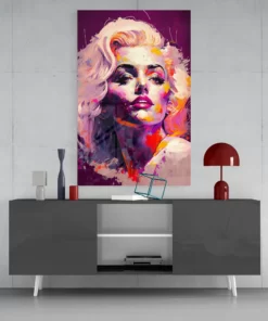  Marilyn Monroe Glasschilderij