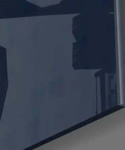 Achter het masker-Glasschilderij