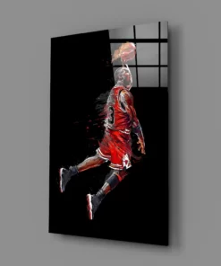 Michael Jordan Glasschilderij