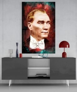 Portret van Atatürk Glasschilderij