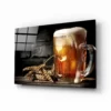Een glas bier Glasschilderij