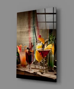 Cocktail rechthoek Glasschilderij