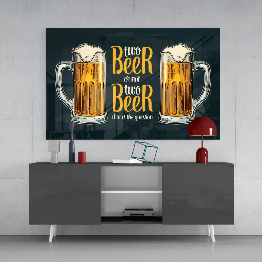 Twee Biertjes Glasschilderij