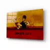 Bruce Lee rood geel Glasschilderij