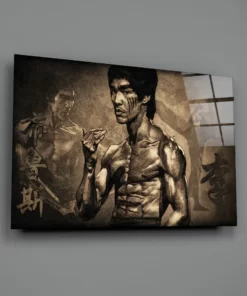 Bruce Lee Glasschilderij