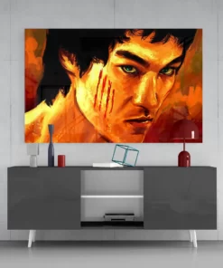 Bruce Lee Glasschilderij