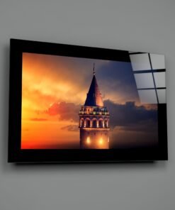 Galata-toren diep Glasschilderij