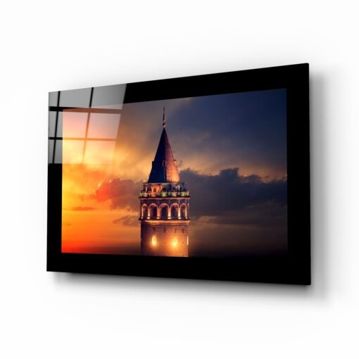 Galata-toren diep Glasschilderij