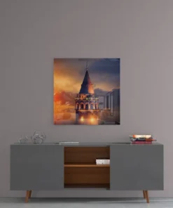 Galata-toren vierkant Glasschilderij