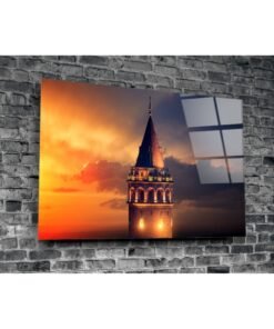 Galata-toren horizontaal Glasschilderij