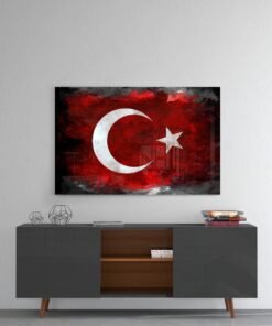 Turkse vlag Glasschilderij