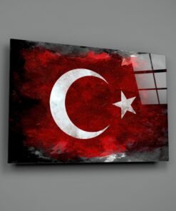Turkse vlag Glasschilderij