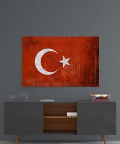 Turkse vlag Glasschilderi