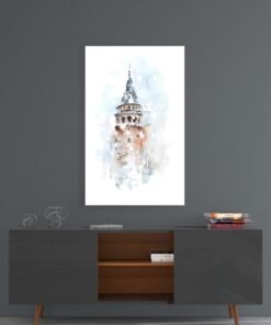 Galata-toren abstract Glasschilderij
