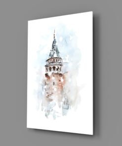 Galata-toren abstract Glasschilderij