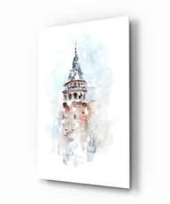 Galata-toren abstract Glasschilderij