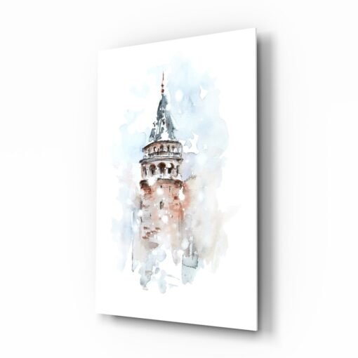 Galata-toren abstract Glasschilderij