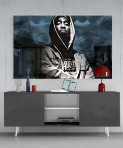 Tupac Shakur Glasschilderij