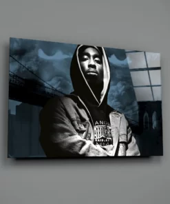 Tupac Shakur Glasschilderij