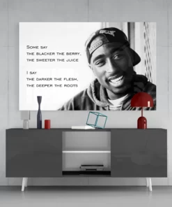 Tupac Shakur Glasschilderij