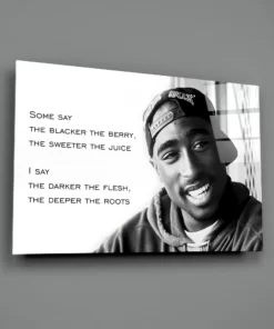 Tupac Shakur Glasschilderij