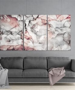 Abstracte grijs en roze Glasschilderij