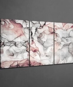 Alternative view of Abstracte grijs en roze Glasschilderij