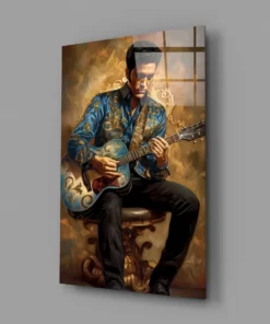 Alternative view of Elvis Presley Glasschilderij