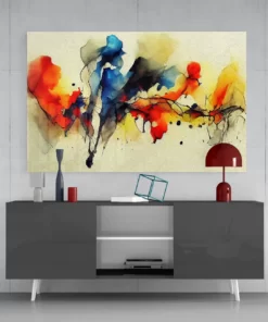 Abstract kleuren Glasschilderijen
