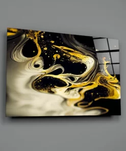 Alternative view of Gouden plons Glasschilderij