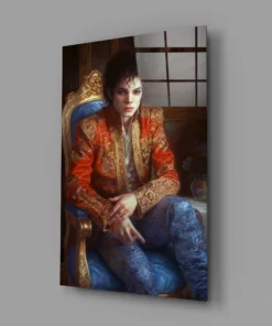 Alternative view of Michael Jackson Glasschilderij