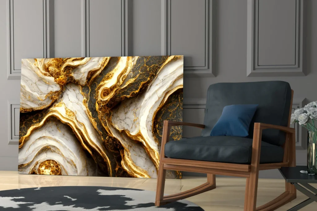 Glasschilderij Abstract Goud