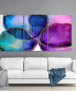 Glasschilderij-Abstract-Paars-Blauw-