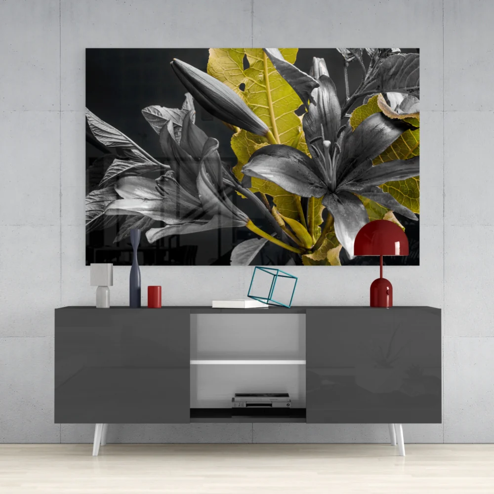 Glasschilderij bloemen
