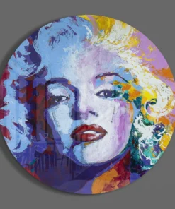 Alternative view of Marilyn Monroe Rond Glasschilderij
