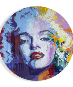 Marilyn Monroe Rond Glasschilderij