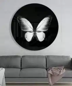 Vlinder Rond Glasschilderij