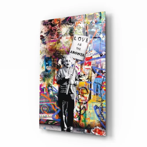 Banksy-Love-is-the-Answer-glasschilderij