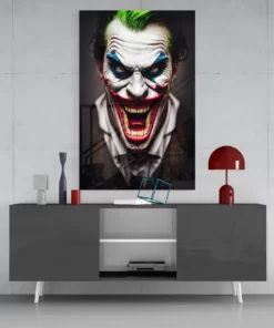 De glimlach van Joker Glasschilderij