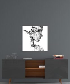 Glasschilderij-Rook-Silhouet-80x80-cm